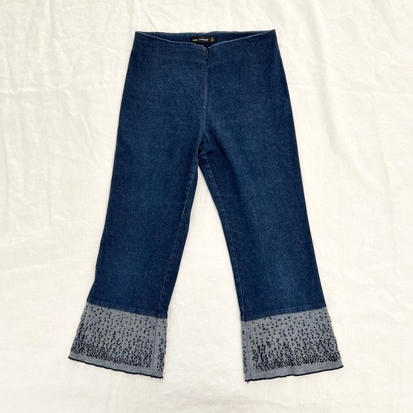 Cop.Copine Flared Cropped Flat Front Pant - Picture 2 of 15